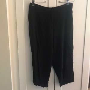 J.Jill, black rayon cropped pants, MP